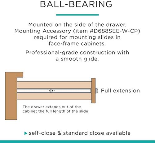 liberty d68822c-w-ts 22-inch bottom mount drawer slide (pack on a desk or shelf