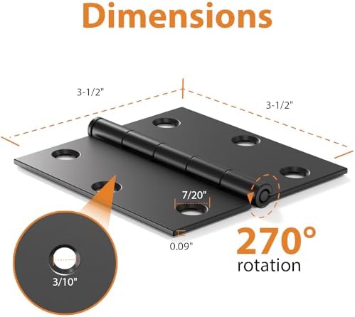black door hinges - 30 pack mate black shown in use