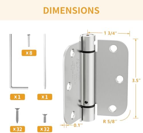 luxbaro 4 pack self closing door hinges, 3.5 shown in use
