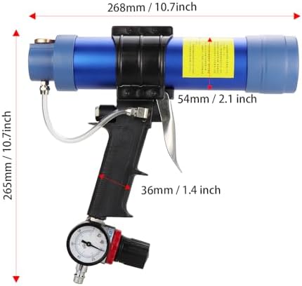 air sealant gun 10 oz/310 ml,pneumatic caulking gun,silicon, close-up detail