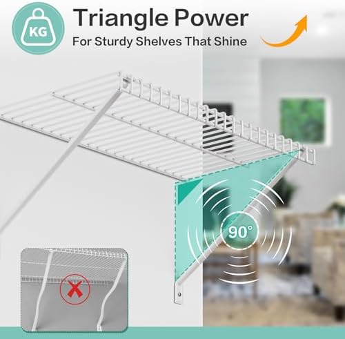 support brackets for wire shelving 12in wire shelf, side view