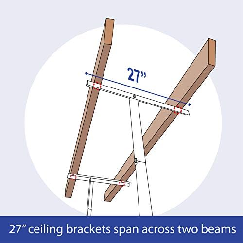 saferacks 3x8 overhead garage storage rack, white, 24"-45" on a desk or shelf