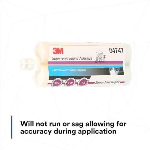 3m super-fast repair adhesive, 04747, 1.6 fl oz showing dimensions