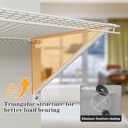 wire shelving support bracket,white wire shelf support bracket,can, close-up detail