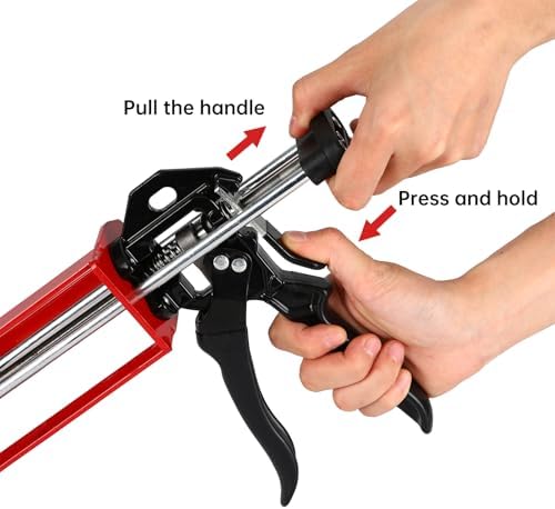 dual caulking gun,epoxy gun for 200 ml(6.75 fl showing dimensions