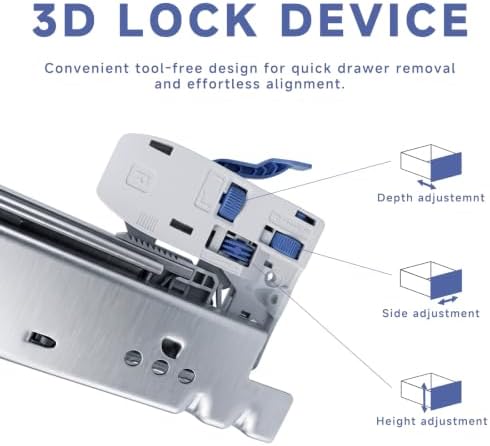 6 pair 21 inch (533mm) undermount soft close on a desk or shelf