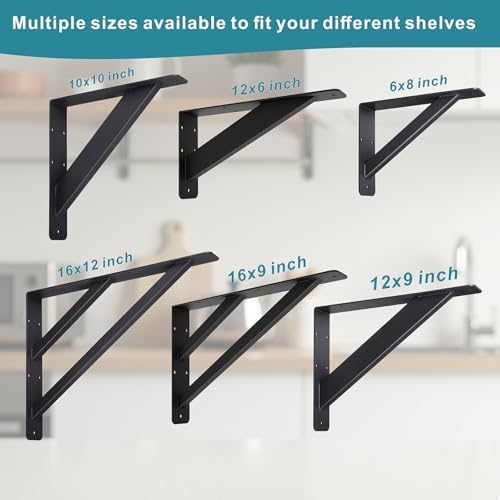 countertop support brackets,12x9 inch heavy duty shelf brackets,shelf on a desk or shelf