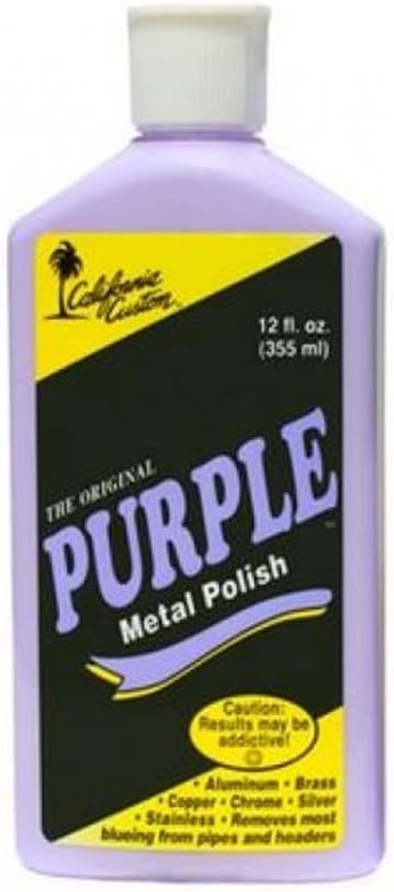 CALIFORNIA CUSTOM Products – The Original Purple Metal Polish, No Silicone, Body Shop Safe, Great for Aluminum, Brass, Copper, Chrome, Silver, Stainless and Gold, Made in The USA