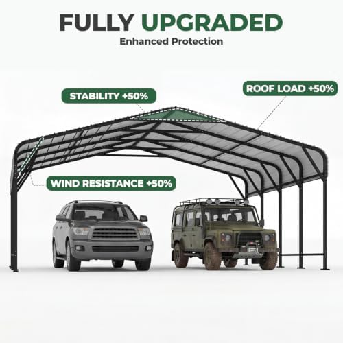 20x20 ft metal carport, outdoor heavy duty 2, package contents