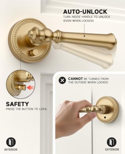 amerdeco 6 pack champagne bronze privacy interior door, package contents