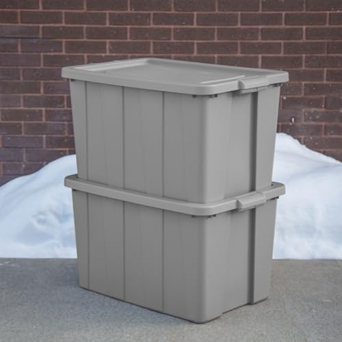 sterilite latching tuff1 tote containers w/lids, 30 gallon showing dimensions