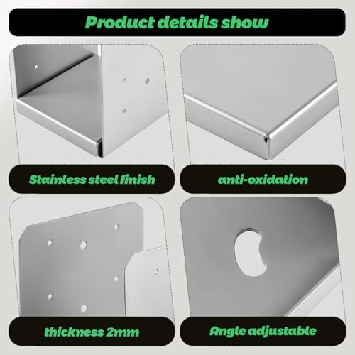 4"x4" adjustable post base, 4pcs，stainless steel post anchor, package contents
