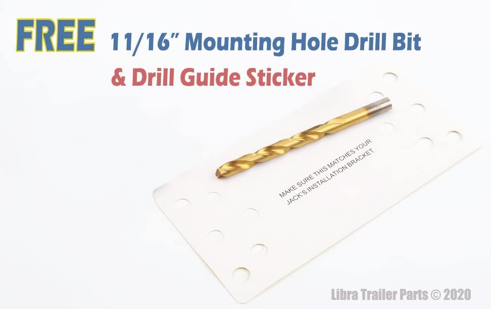 LIBRA Set 2 of Extra-Wide Big Foot Base 5000 lb 24" RV Trailer Camper Stabilizer Leveling Scissor Jacks w/Dual Power Drill Sockets & Complete Mounting Hardware -Part26044