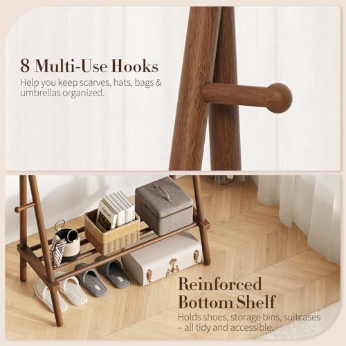 yoobure solid wood clothes rack - heavy duty showing dimensions