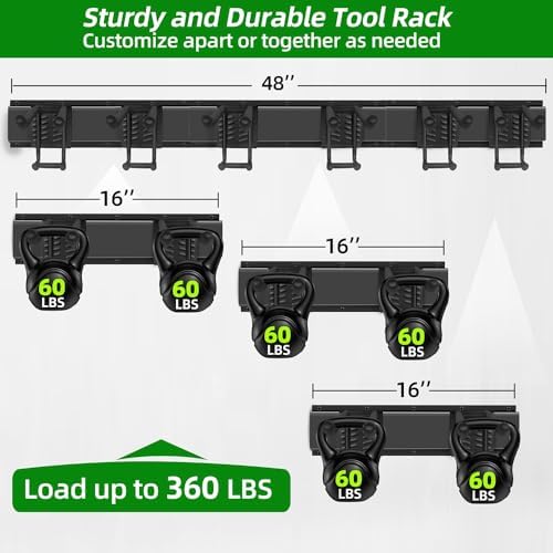 piyilo 48 in garage tool organizer wall mount shown in use