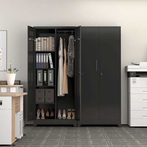 metal locking cabinet, 72.8" tall storage cabinet for, view 9