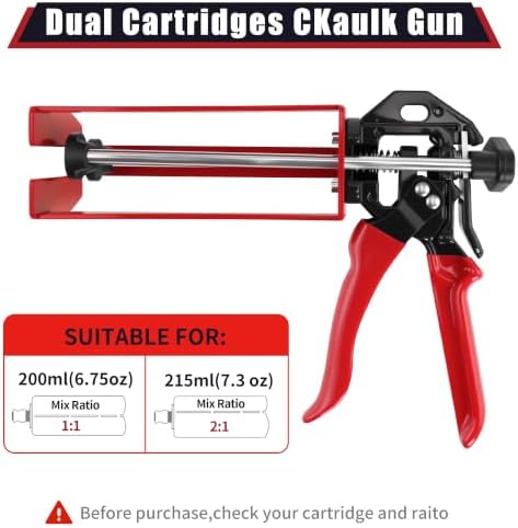 200ml 6.75 fl oz dual cartridge epoxy gun shown in use