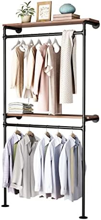 dr.iron industrial pipe clothing racks with 2 tier on a desk or shelf