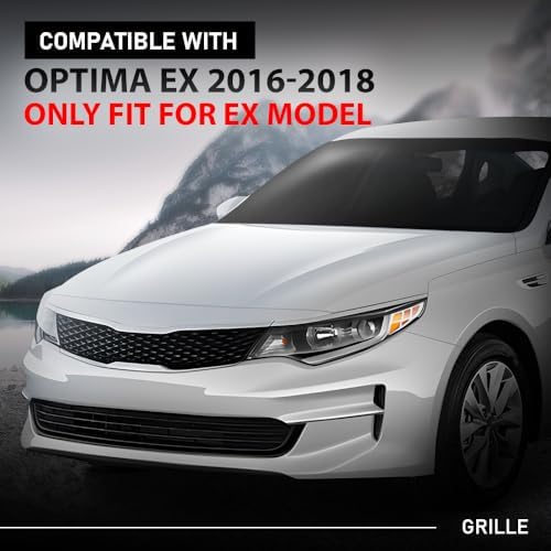G-PLUS Front Bumper Lower Grille Grill | Compatible with Kia Optima EX 2016 2017 2018 Matte Black Grill Assembly Replace OE 86560D5010