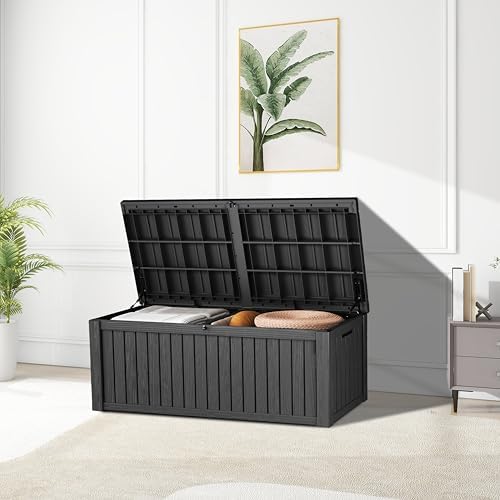 tarkari 180 gallon outdoor storage box waterproof, resin, package contents