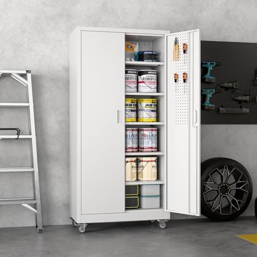 aobabo steel garage cabinet with wheels, 71" h, view 9