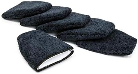 [Finger Applicator] Microfiber Fingertip Mitt Applicator (5 in. x 4 in.) 6 Pack (Black)