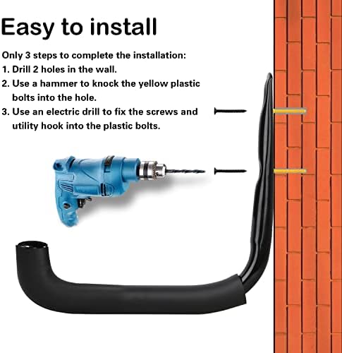 garage hooks heavy duty, 9 inch ladder hooks, package contents