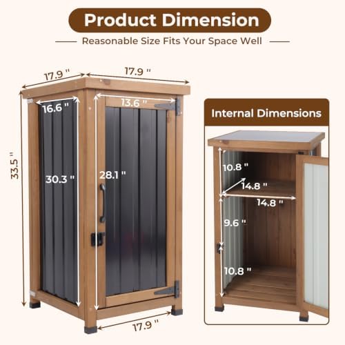 petscosset small outdoor storage cabinet waterproof with metal, package contents
