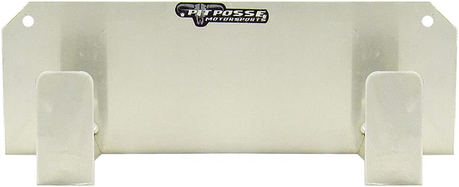 Pit Posse PP3350S Dual Helmet Rack and Goggle Rack 6 Mount Hanger Organizer Holder - Made in USA - Motorcycle MX Offroad Dirt Cabinet Shop Garage Enclosed Race Car Trailer Storage Accessory (Silver)