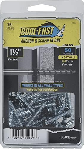 hillman borefast drywall anchors, 1-1/2in pan head, 75, package contents