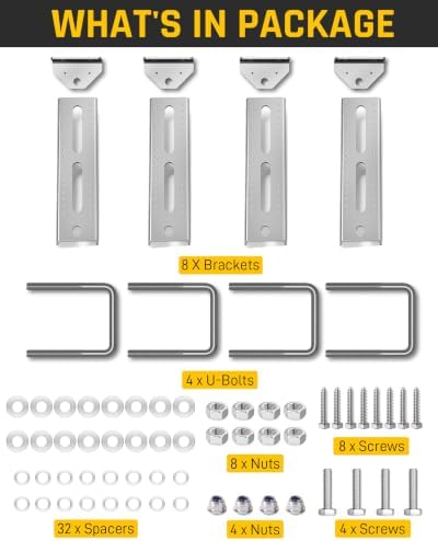 wyckoff 10" boat trailer bunk brackets 4-pack,heavy duty, front angle view