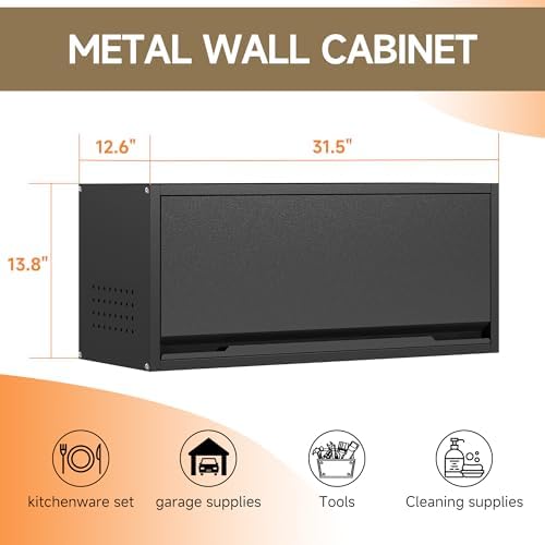 coolsun metal wall cabinet, 12.6" h garage wall, close-up detail
