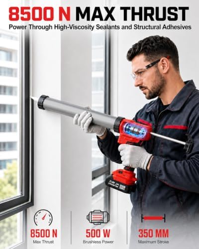 29 oz cordless caulking gun w/2 x 2.0ah shown in use