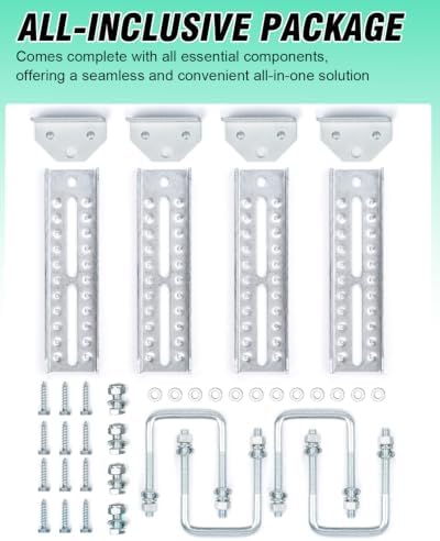 heavy duty boat trailer bunk brackets, 4 pcs, front angle view