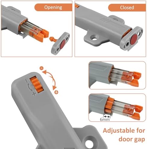 gray non-magnetic push to open door latch for, package contents