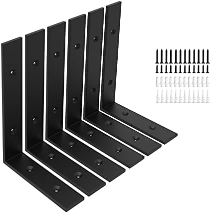 heavy duty 10-inch black shelf brackets, l shelf on a desk or shelf