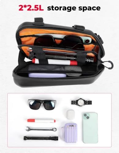 KEMIMOTO Motorcycle Side Bag, EVA Hard Shell Tool Bags Compatible with Rebel 300 500 (2017-2026) - Universal Motorcycle Saddlebag Side Frame-Mounted and Rear Storage 2.5L*2