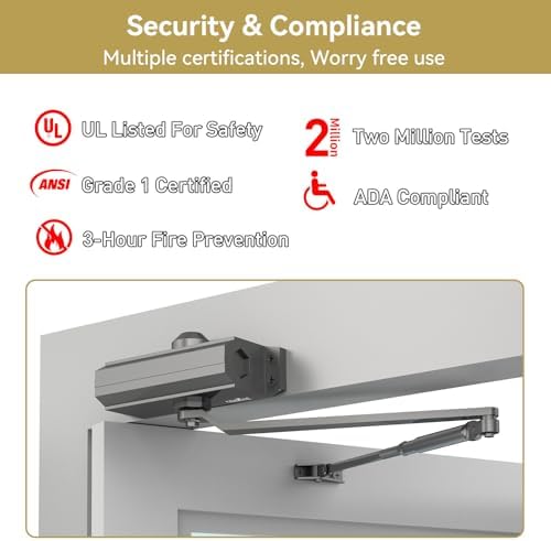 automatic door closer heavy duty fire prevention spring on a desk or shelf