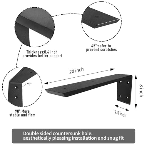 countertop l brackets 20 inch heavy duty granite shown in use