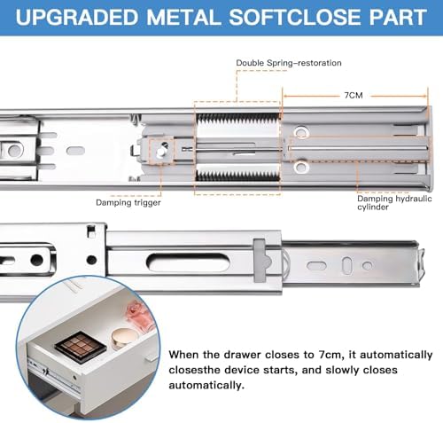 22 inch drawer slides 4 pairs (8pcs) soft shown in use