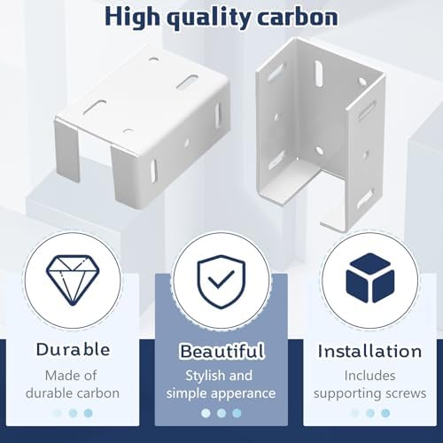 hicarer 16 pcs aluminum vinyl fence brackets with, side view