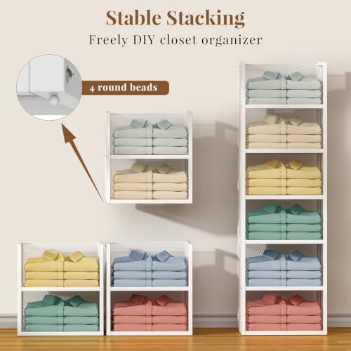 daoutime 6-tier stackable closet organizers and storage basket, package contents