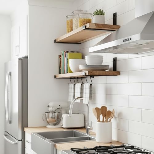 leopo 12 inch shelf brackets 12-pack, 1/5" thick, front angle view