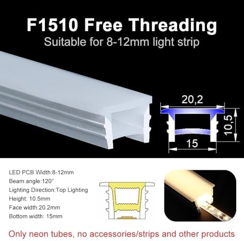 1 Meter Flexible Silicone Cover - Bendable Neon Tube in Milky White/Black | White,F3020