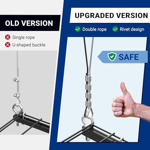 fleximounts garage ceiling lifting storage rack, 4x4 ft, side view