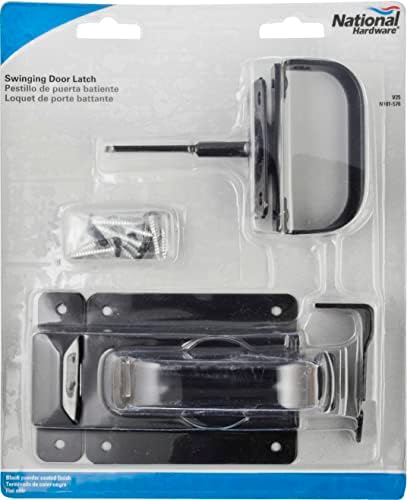 national hardware swinging door latch, heavy duty steel, close-up detail