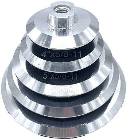 Aluminum Backer Pad, 5 Inch Hook and Loop Backing Pad, 5/8”-11 Threaded