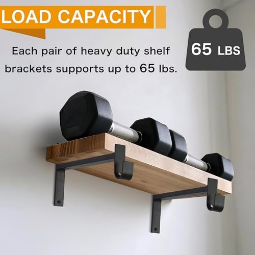 ezydecor closet rod bracket shelf brackets with hook, front angle view
