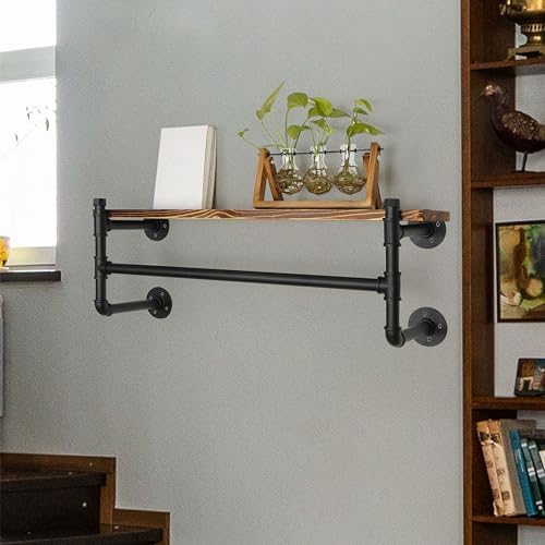 webi wall mounted clothes rack with shelf,32" industrial on a desk or shelf