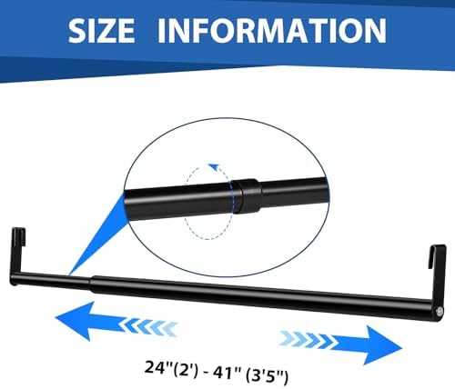 threehoney expandable closet hanger rod for wire shelf shown in use